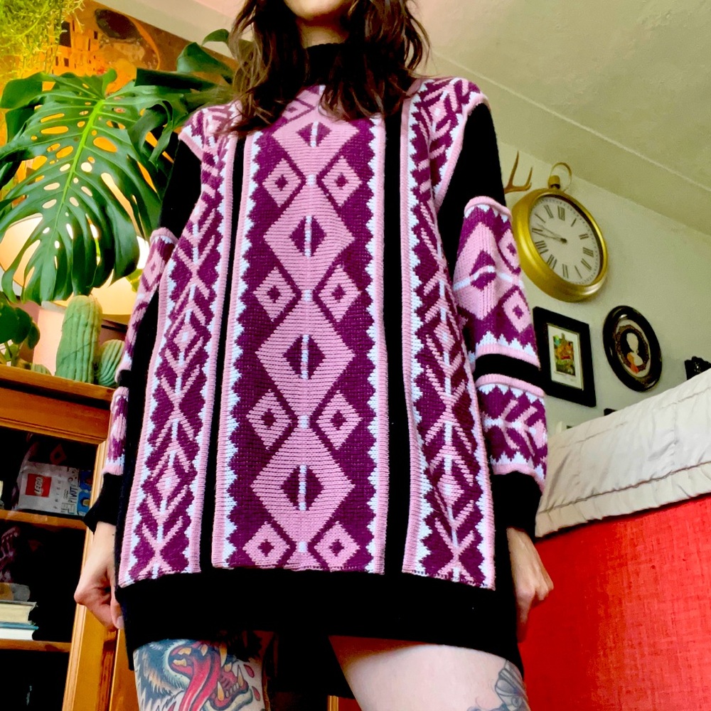 Long knitted sweater dress
